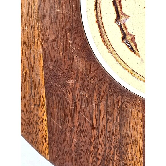 VintagePigeon Forge Pottery Wood & Ceramic Wall Plaque With Wheat Motif Design - Picture 6 of 10